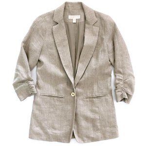 MICHAEL KORS Women's Beige Linen Blazer Jacket 0